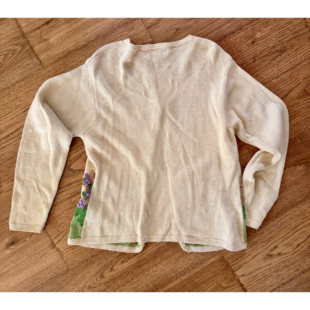 Vintage Orvis Birdhouse Garden Embroidered Cardigan Sweater - Picture 7 of 7